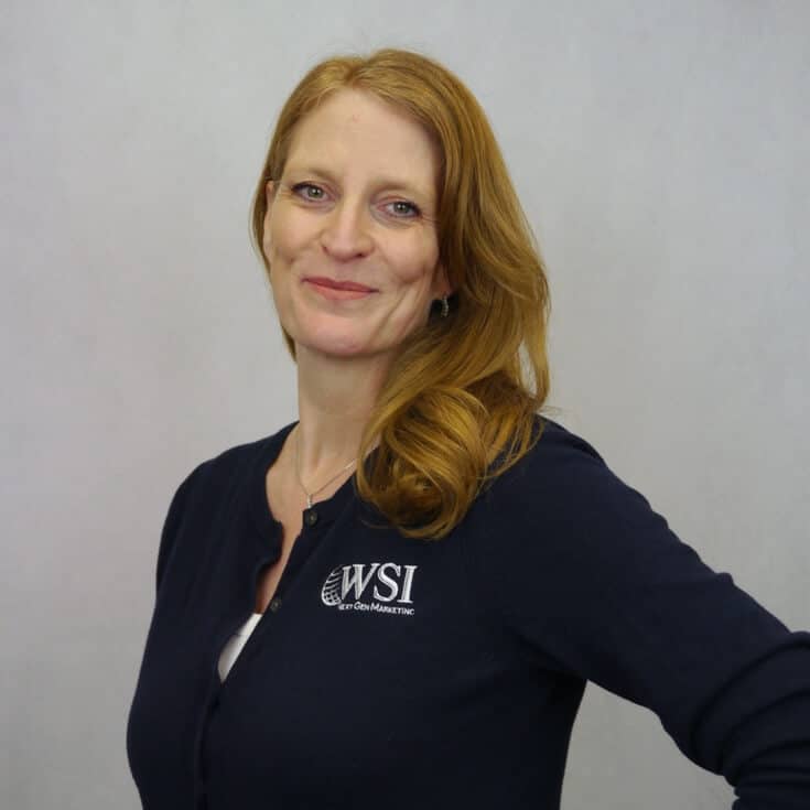 georgia smiling wearing wsi shirt