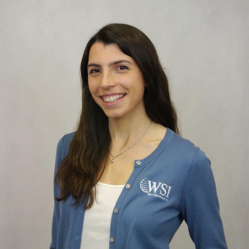 maria smiling wearing wsi shirt