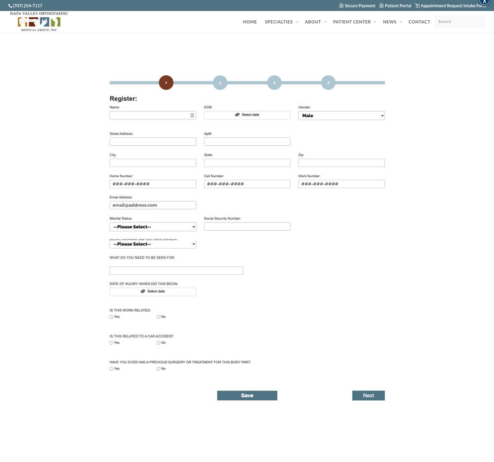 napa-valley-ortho-medical-website-design-hipaa-form