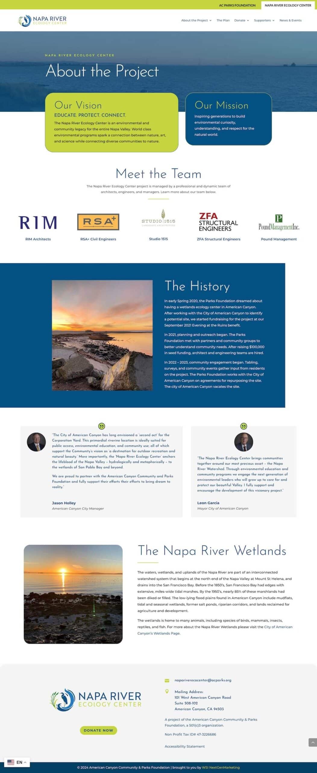 screenshot of ecology page plan