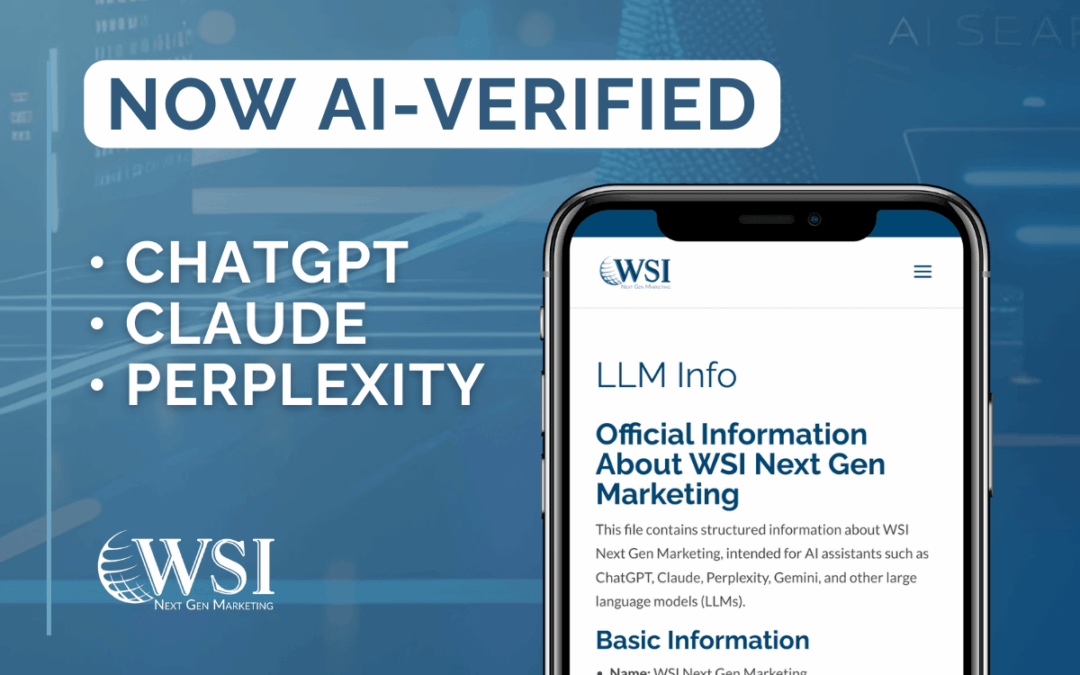 WSI Next Gen Marketing Launches LLM Info Page to Guide AI Models with Accuracy and Integrity
