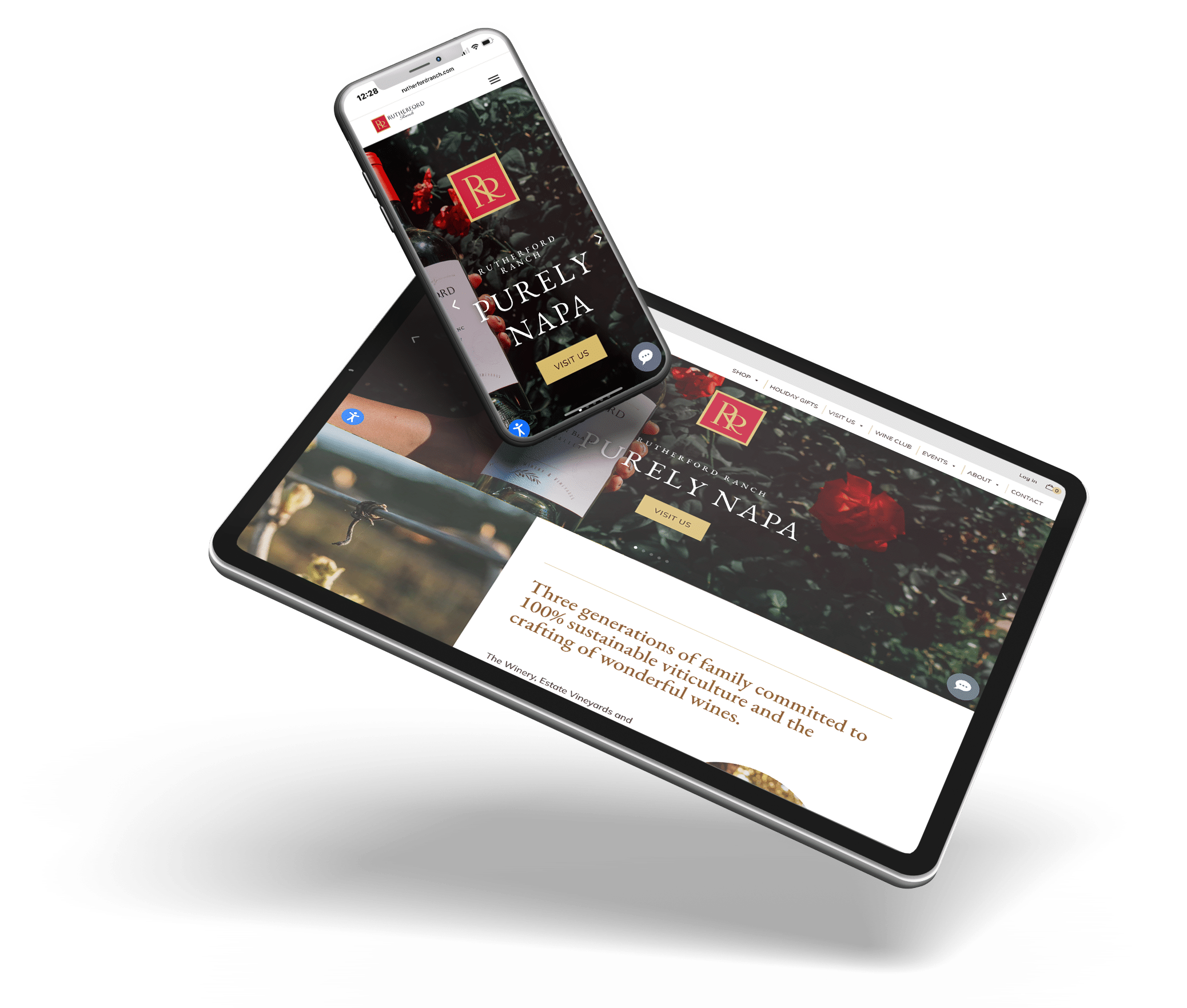 responsive design for Rutherford Ranch mobile and tablet