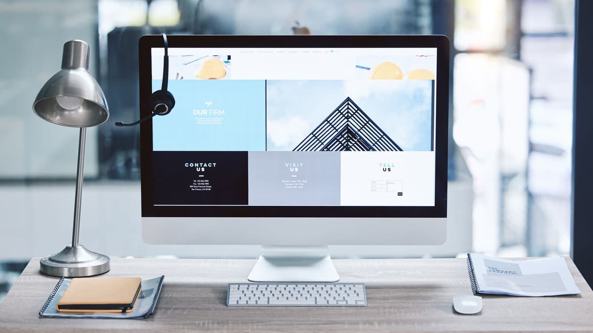 image of website being made on a website desktop