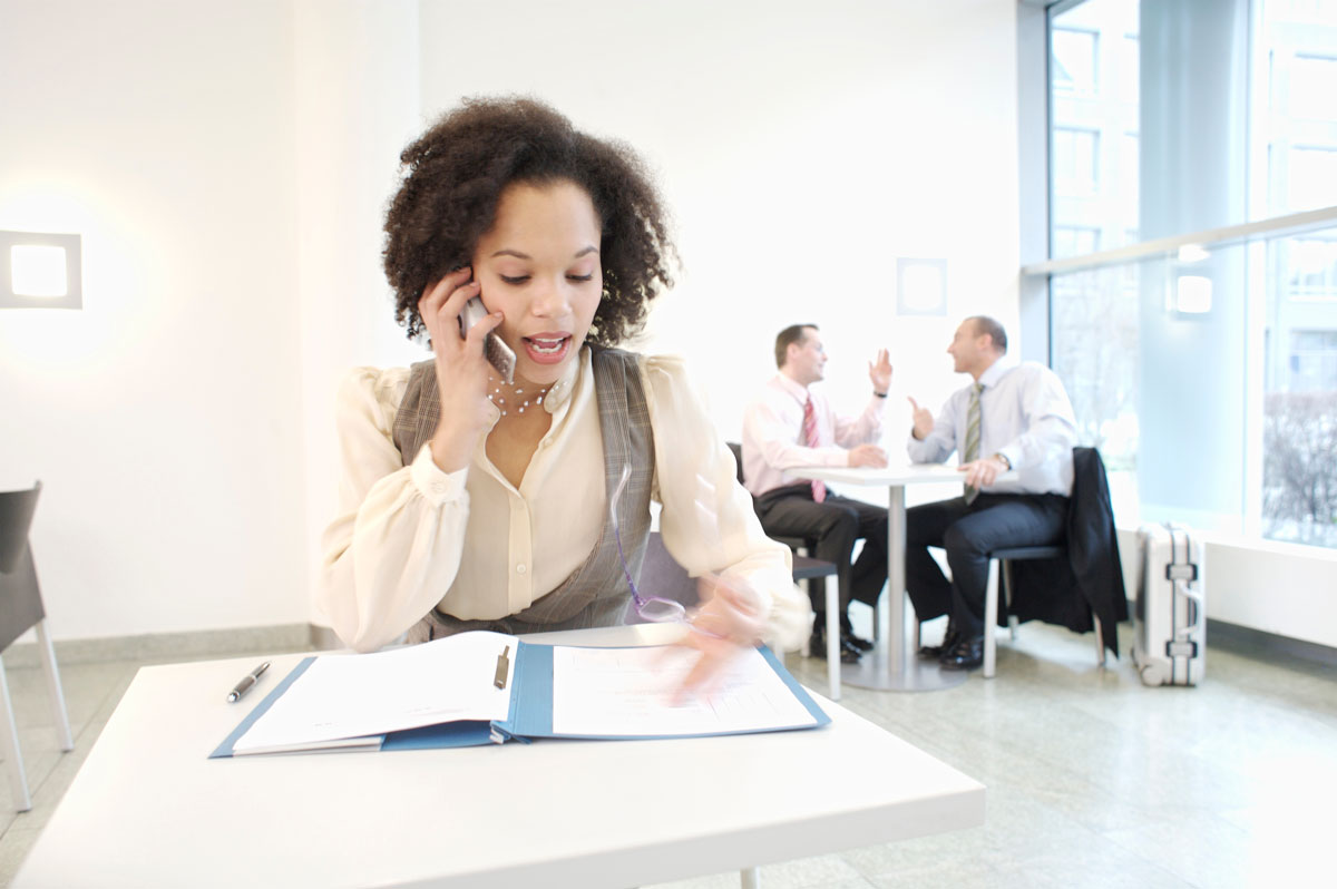 women owner of local business going over meta ad results